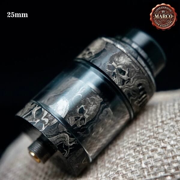 Atomizzatore NIGHTMARE engraved flames and skulls Black RTA 25mm SUICIDE MODS By Marco - immagine 5