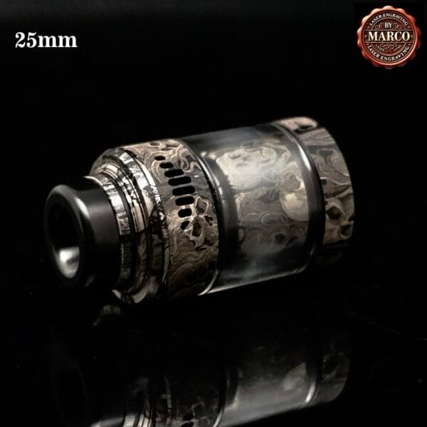 Atomizzatore NIGHTMARE engraved flames and skulls Black RTA 25mm SUICIDE MODS By Marco - immagine 6