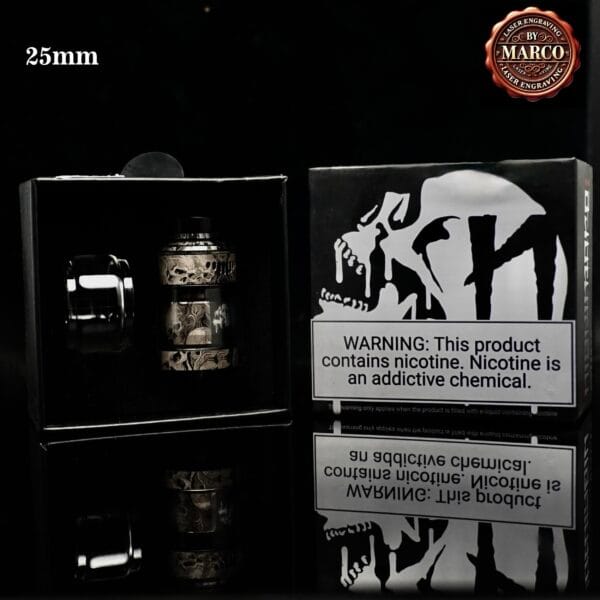 Atomizzatore NIGHTMARE engraved flames and skulls Black RTA 25mm SUICIDE MODS By Marco - immagine 8