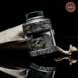 Atomizzatore NIGHTMARE engraved skull Relic Black/SS XL RTA 40mm SUICIDE MODS By Marco