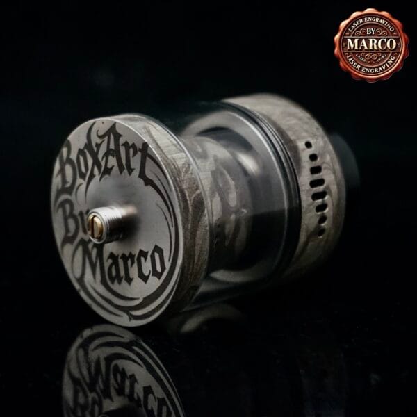 Atomizzatore NIGHTMARE engraved skull Relic II SS XL RTA 40mm SUICIDE MODS By Marco - immagine 4