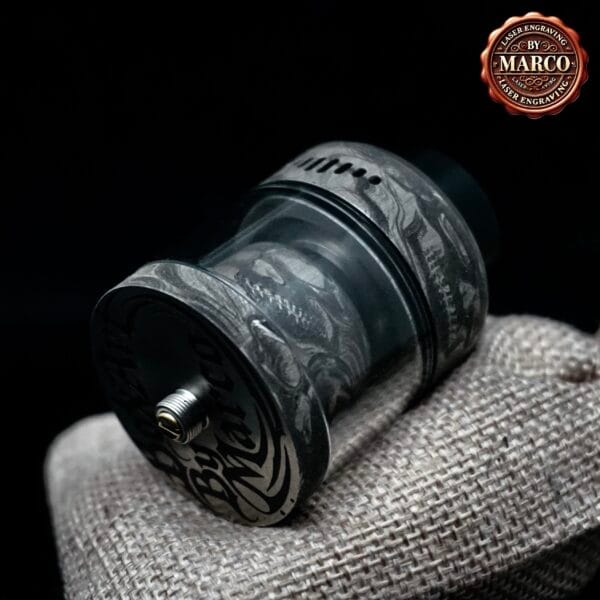 Atomizzatore NIGHTMARE engraved skull Relic II SS XL RTA 40mm SUICIDE MODS By Marco - immagine 3