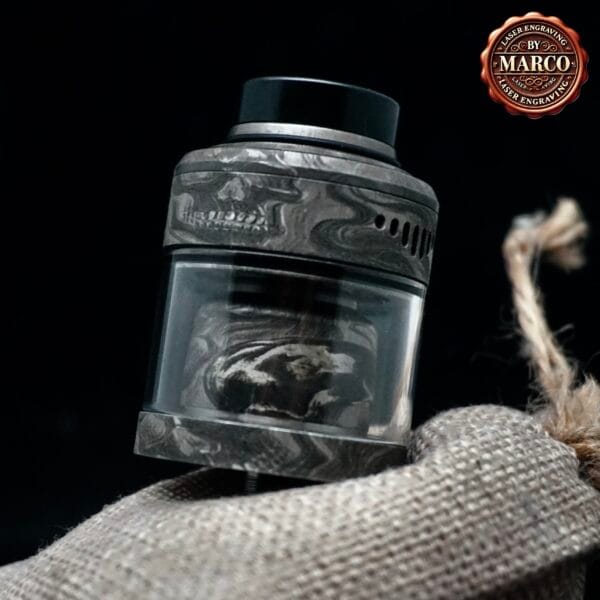 Atomizzatore NIGHTMARE engraved skull Relic II SS XL RTA 40mm SUICIDE MODS By Marco - immagine 2