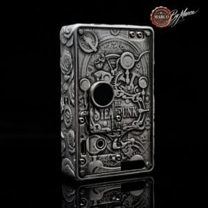 Billet Box DNA60 ArtBox By Marco incisione 3D steampunk, vista frontale su fondo nero
