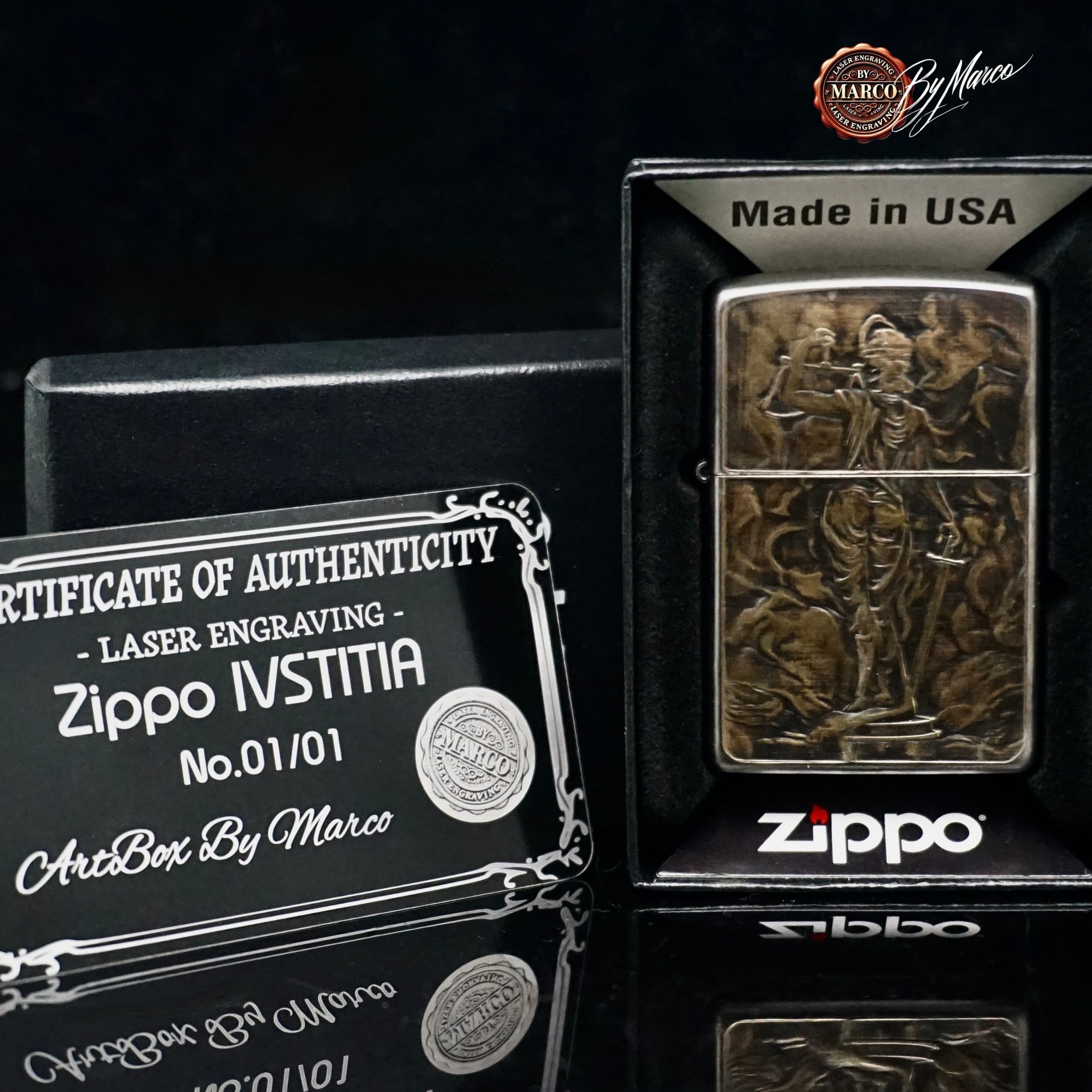 Zippo IVSTITIA Limited Edition 01/01 ArtBox By Marco 4 Zippo IVSTITIA Limited Edition 01/01 ArtBox By Marco - immagine 4
