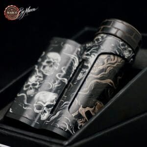 dettaglio box personalizzata con teschi e fumo ArtBox By Marco