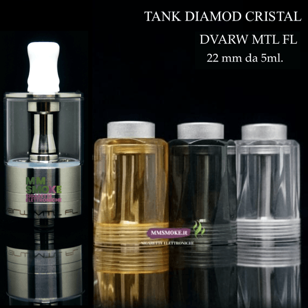 Tank Diamod Cristal Bell Cap DVARW MTL 22mm.5ml. 1 Tank Diamod Cristal Bell Cap DVARW MTL 22mm.5ml.
