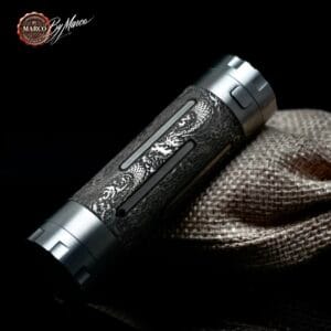 Tubo VS Mosfet inciso con pattern dragon seamless realizzato a mano da ArtBox By Marco vape system