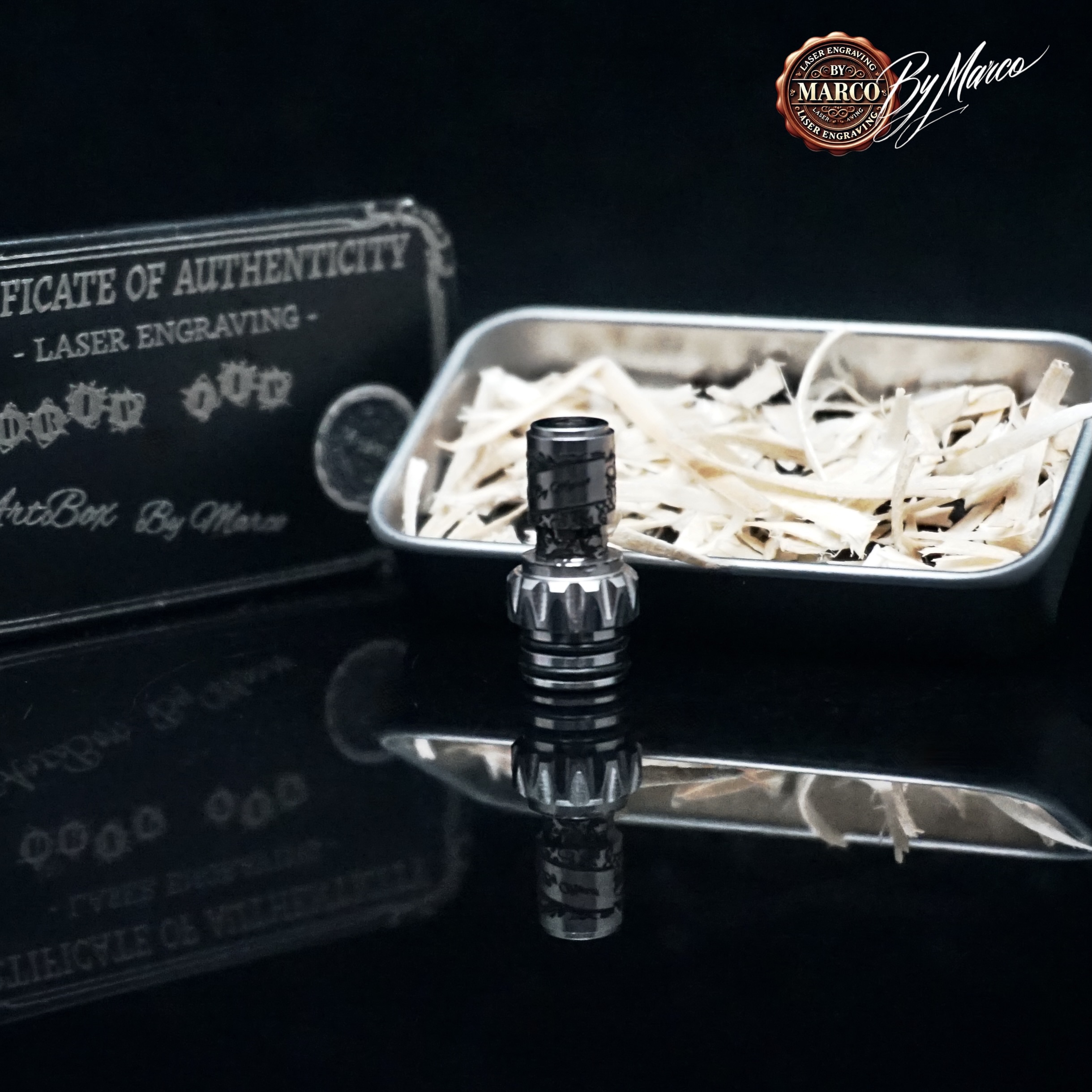 Hammer ArtBox By Marco – Drip Tip 510 Inciso 3 drip tip MTL - DL in acciaio inciso venduto da mmsmoke.it a bologna