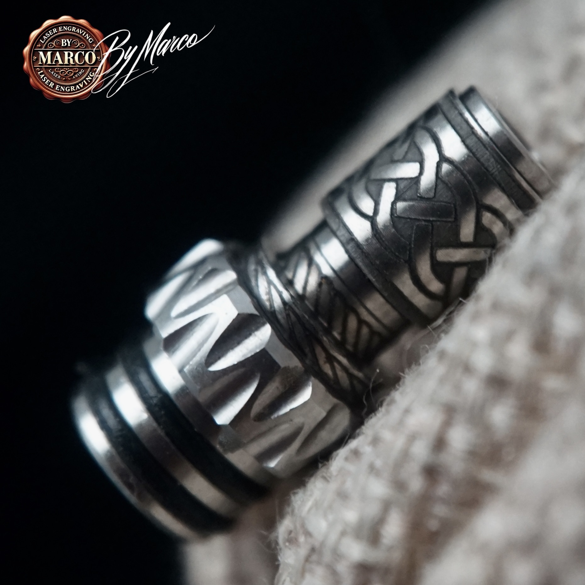 Drip Tip ULTON V2 N°31 Celtic Engraving | ArtBox By Marco 1 DRIP TIP MTL inciso artbox mmsmoke.it