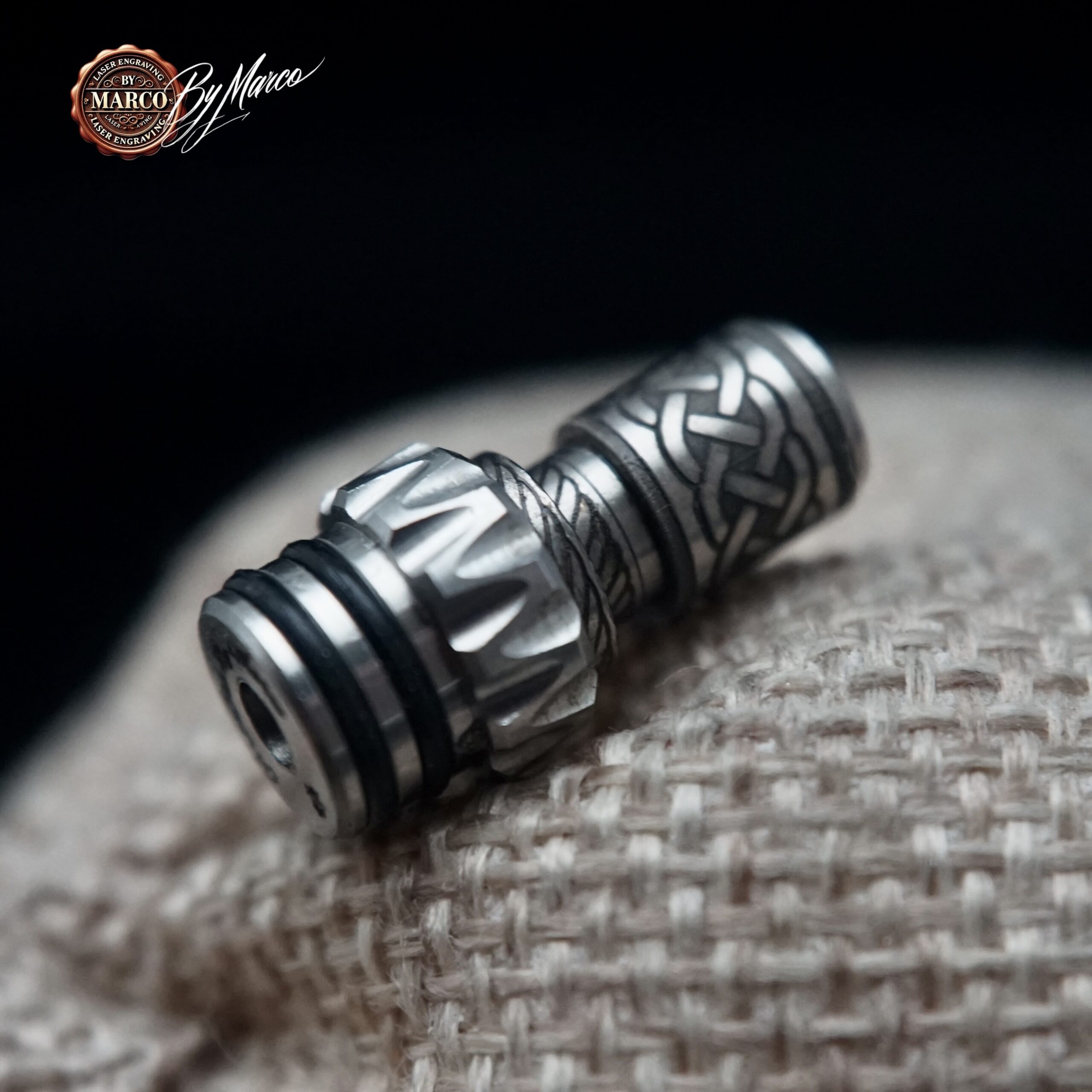 Drip Tip ULTON V2 N°31 Celtic Engraving | ArtBox By Marco 2 DRIP TIP MTL inciso artbox