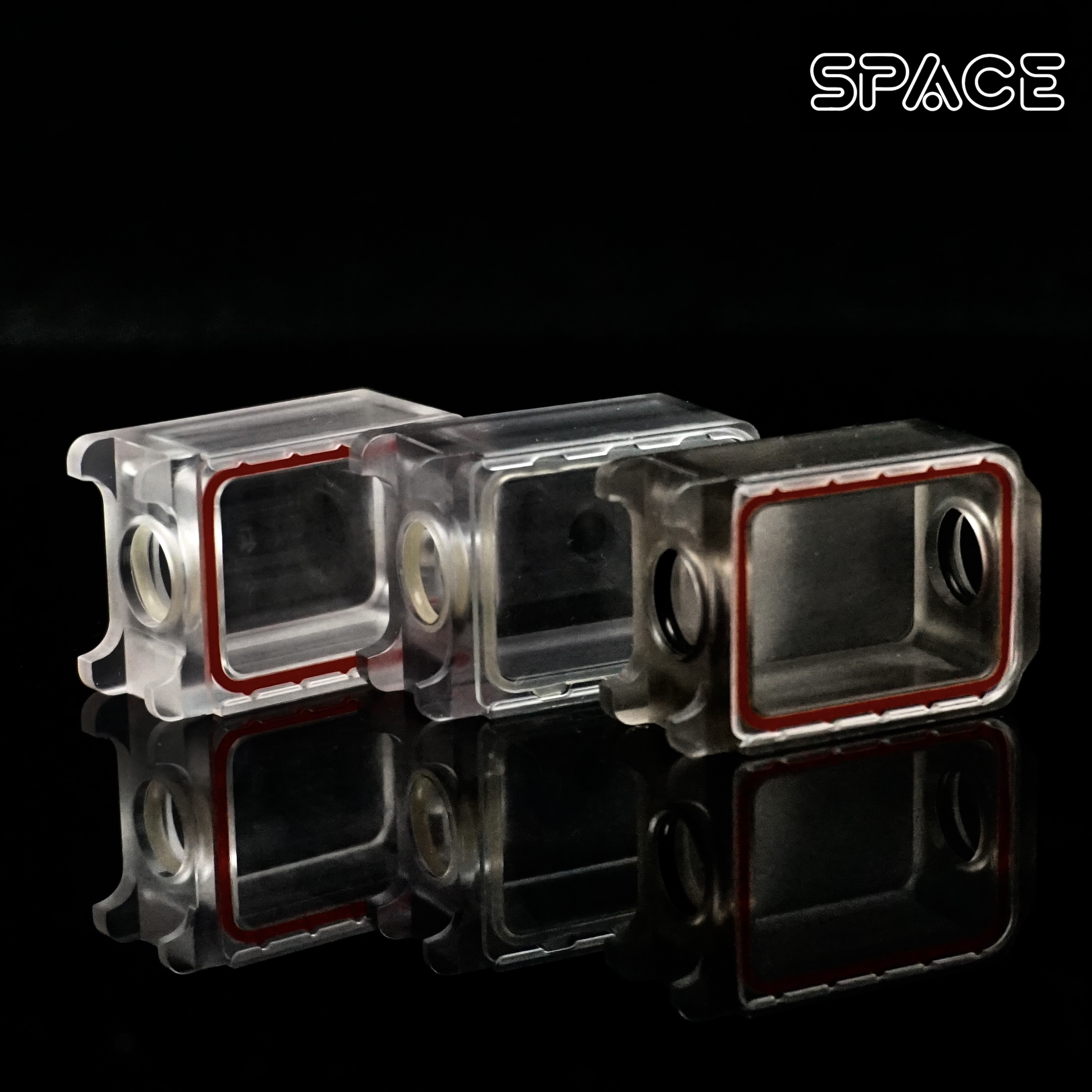 Boro R4 Trasparente – Black Clear / Clear Opaco 2 Boro R4 Clear Opaco trasparente con O-Ring bianco