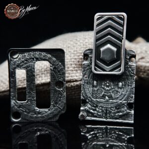 Placche Mission Style per Billet Box con incisione effetto reperto antico