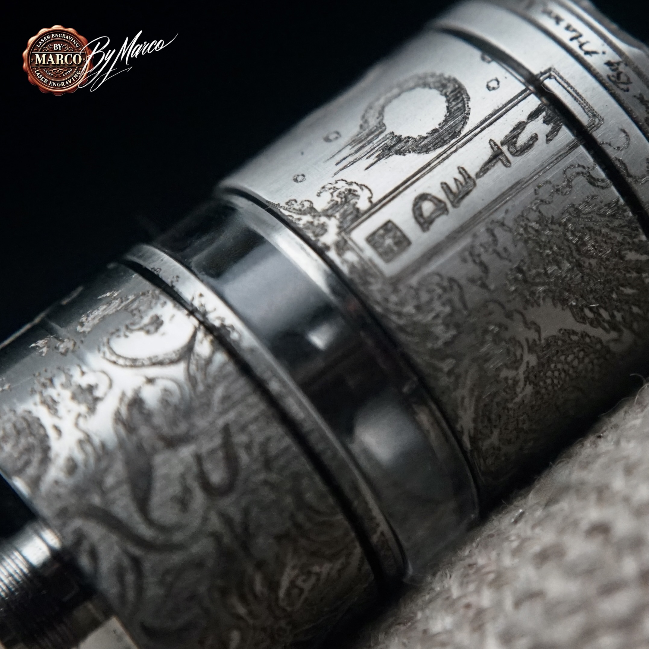 MUTED RTA “ONI” ArtBox By Marco – Full Engraved Limited Edition 1/1 10 Incisione laser Oni giapponese su MUTED ArtBox By Marco