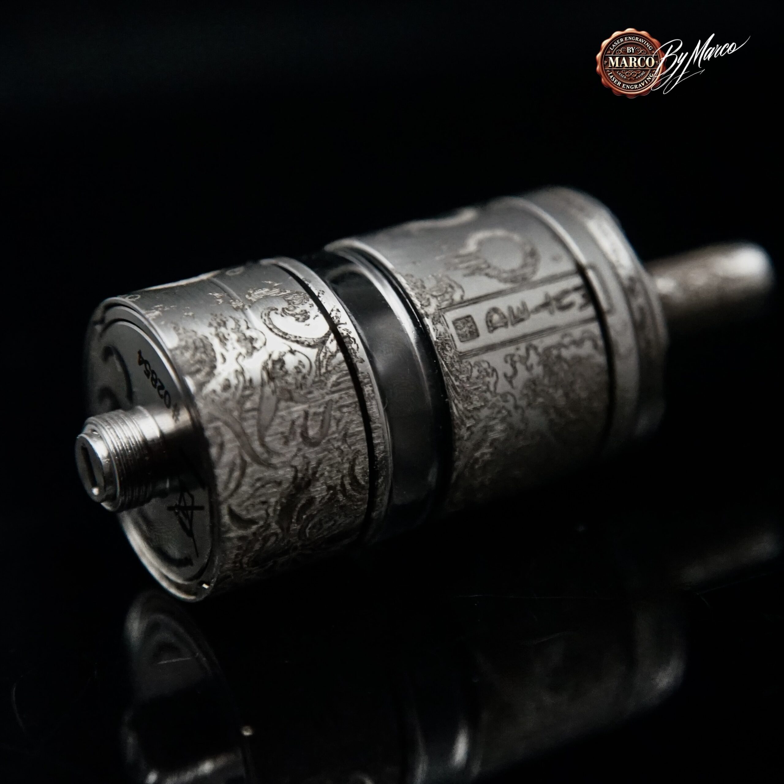 MUTED RTA “ONI” ArtBox By Marco – Full Engraved Limited Edition 1/1 4 Cap 22 mm inciso MUTED ONI ArtBox By Marco
