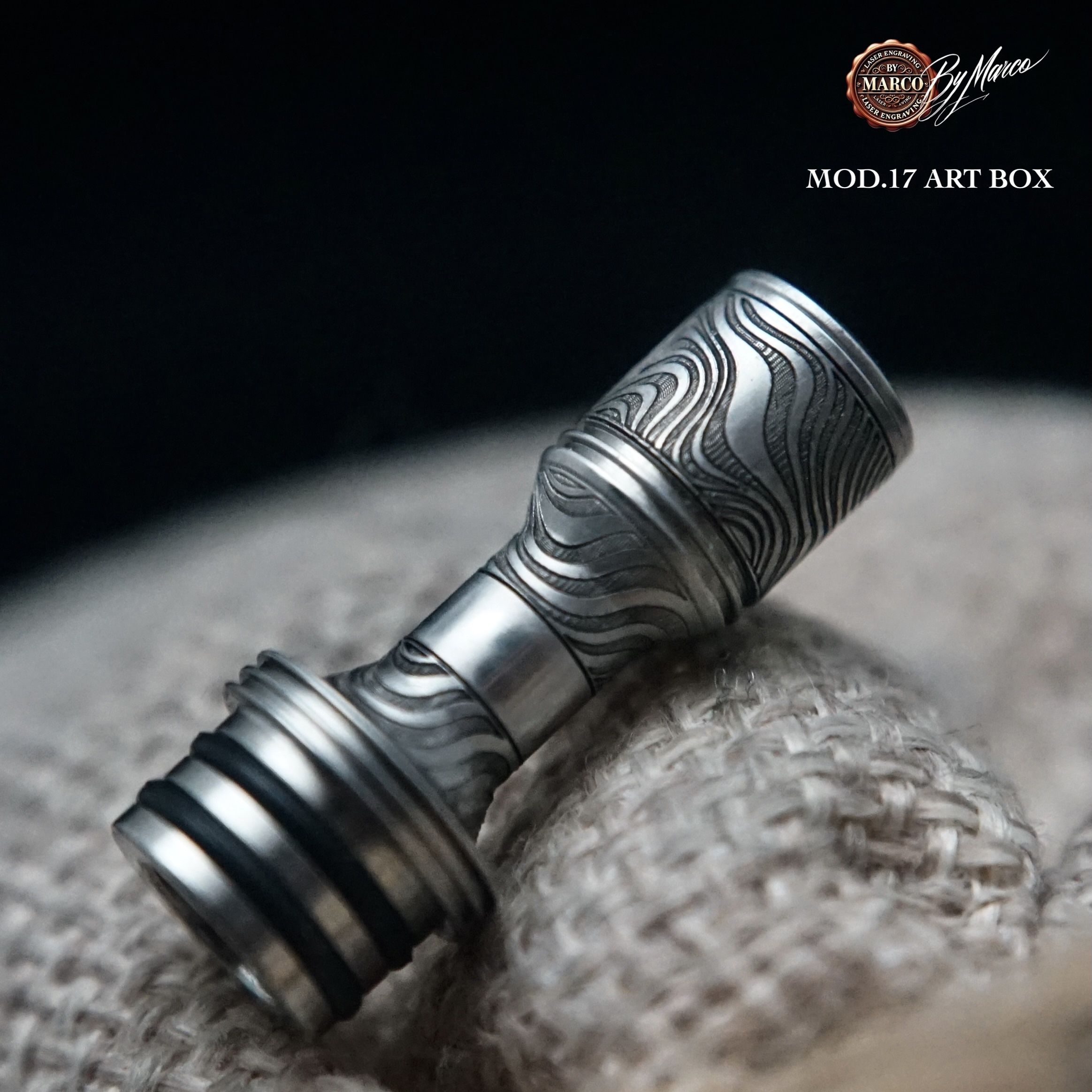 Noble Line Drip Tip – Modello D | ArtBox 8 DRIP TIP INCISO DAMASCO ART BOX MMSMOKE